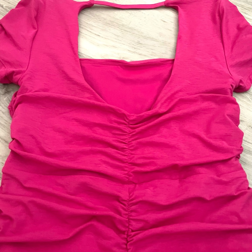 NWOT FP MOVEMENT PIROUETTE SHORTSIE ROMPER PNK ROSE Med - Picture 12 of 13